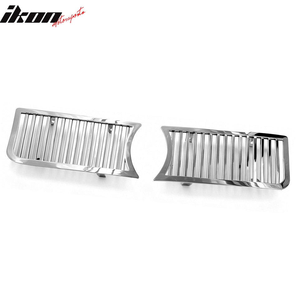 IKON MOTORSPORTS Front Lower Grille, Compatible with 2005-2010 Chrysler 300C, Vertical Bar Style Chrome Stainless Steel Replacement Front Bumper Grill, 2PCS