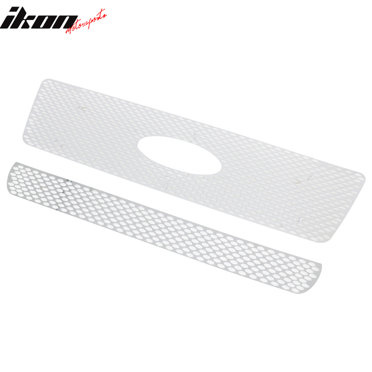 Fits 04-05 Ford F-150 Chrome Upper Grille + Black Lower Grill - Oval Mesh Style
