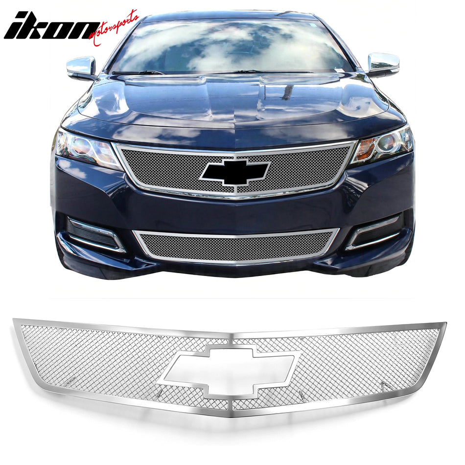 2014-2020 Chevy Impala Chrome Mesh Style Front Bumper Upper Grille