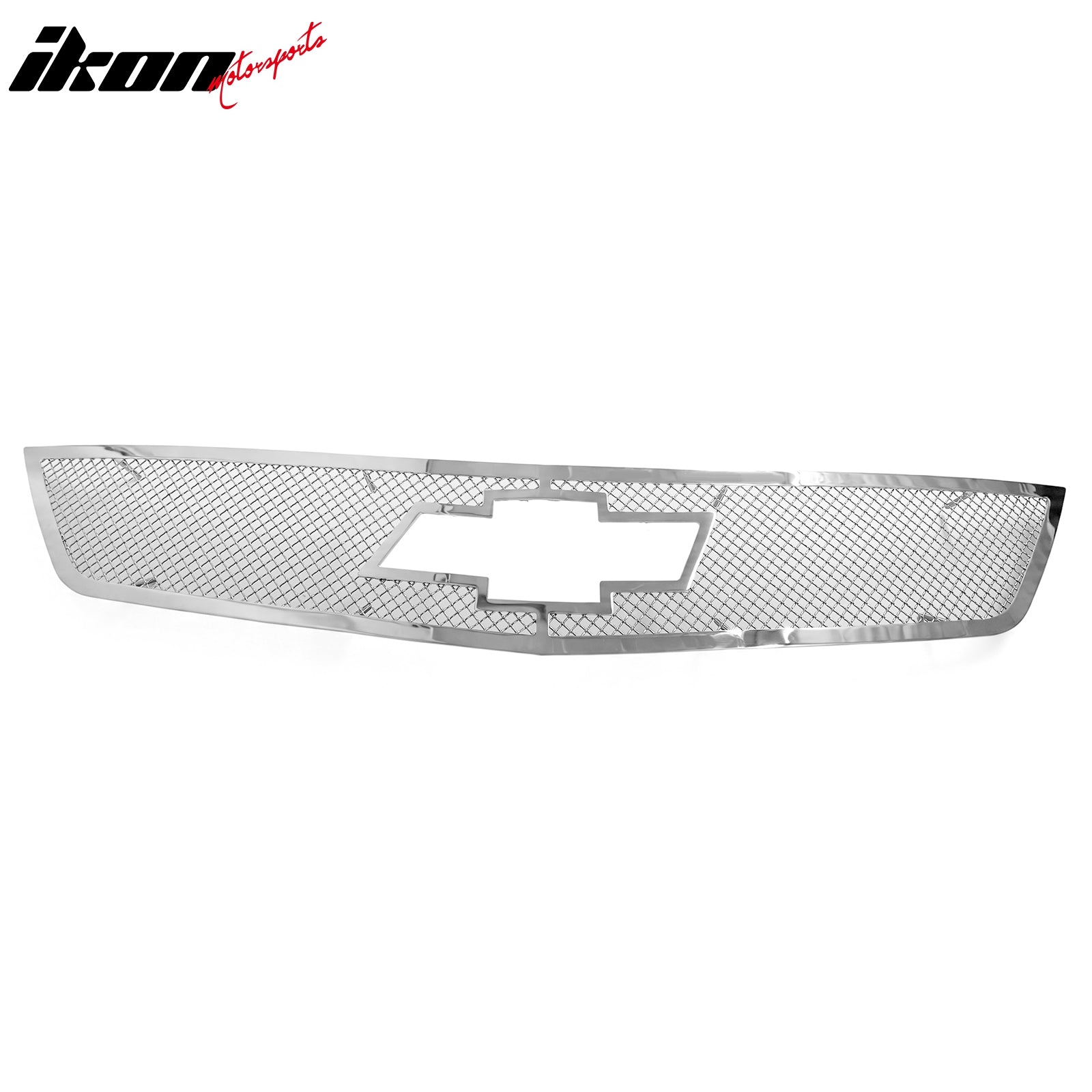 IKON MOTORSPORTS Front Upper Insert Grille, Compatible with 2014-2020 Chevy Impala, Mesh Style Chrome Replacement Stainless Steel Front Bumper Hood Grill 1PC