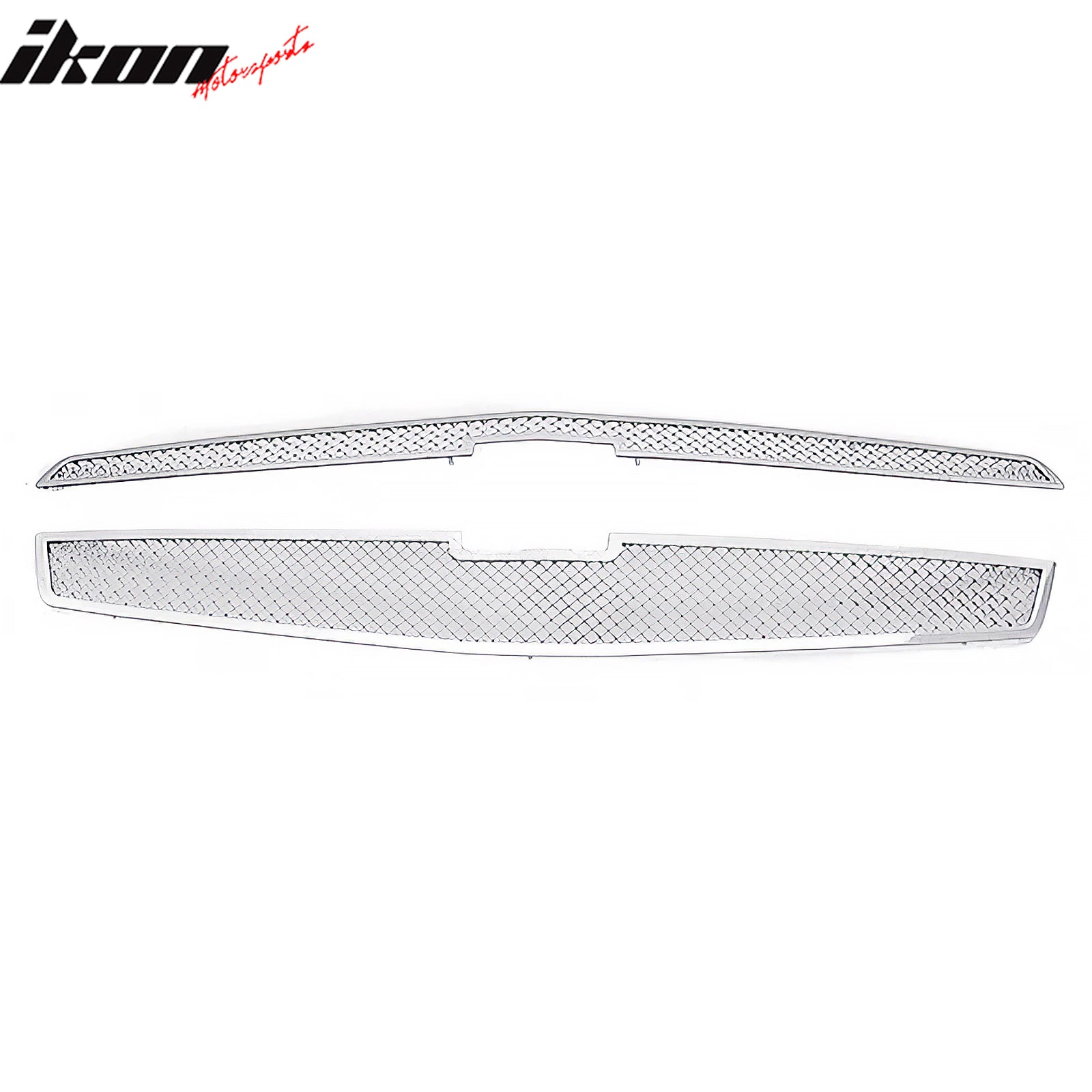 Fits 13 Chevrolet Malibu Mesh Style Front Bumper Grille Insert Chrome Steel 3PCS