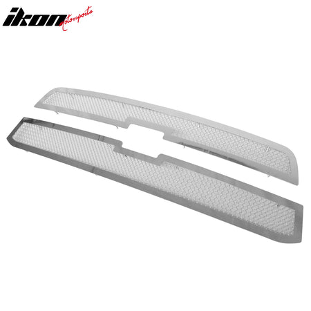 Fits 2003-2005 Silverado 1500 2500 HD 3500 Chrome Mesh Style Front Upper Grille