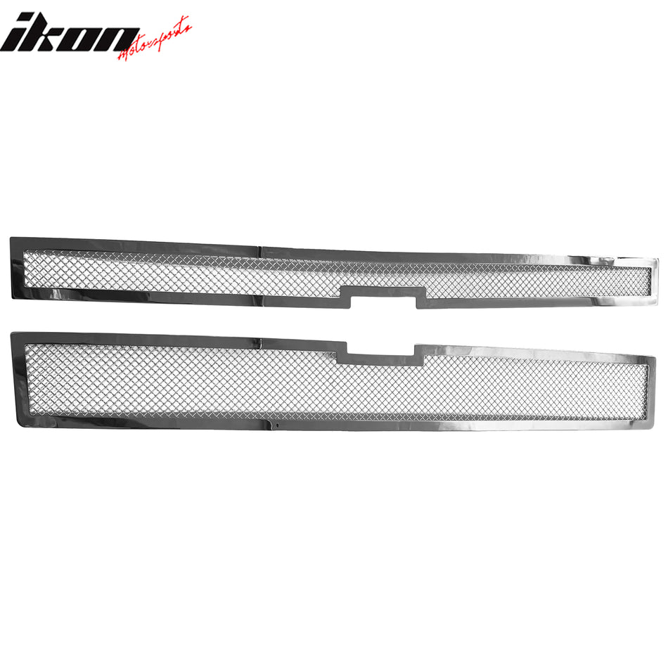 2014-2015 Chevy Silverado 1500 Chrome Mesh Style Front Bumper Upper Grille Stainless Steel Grill Replacement