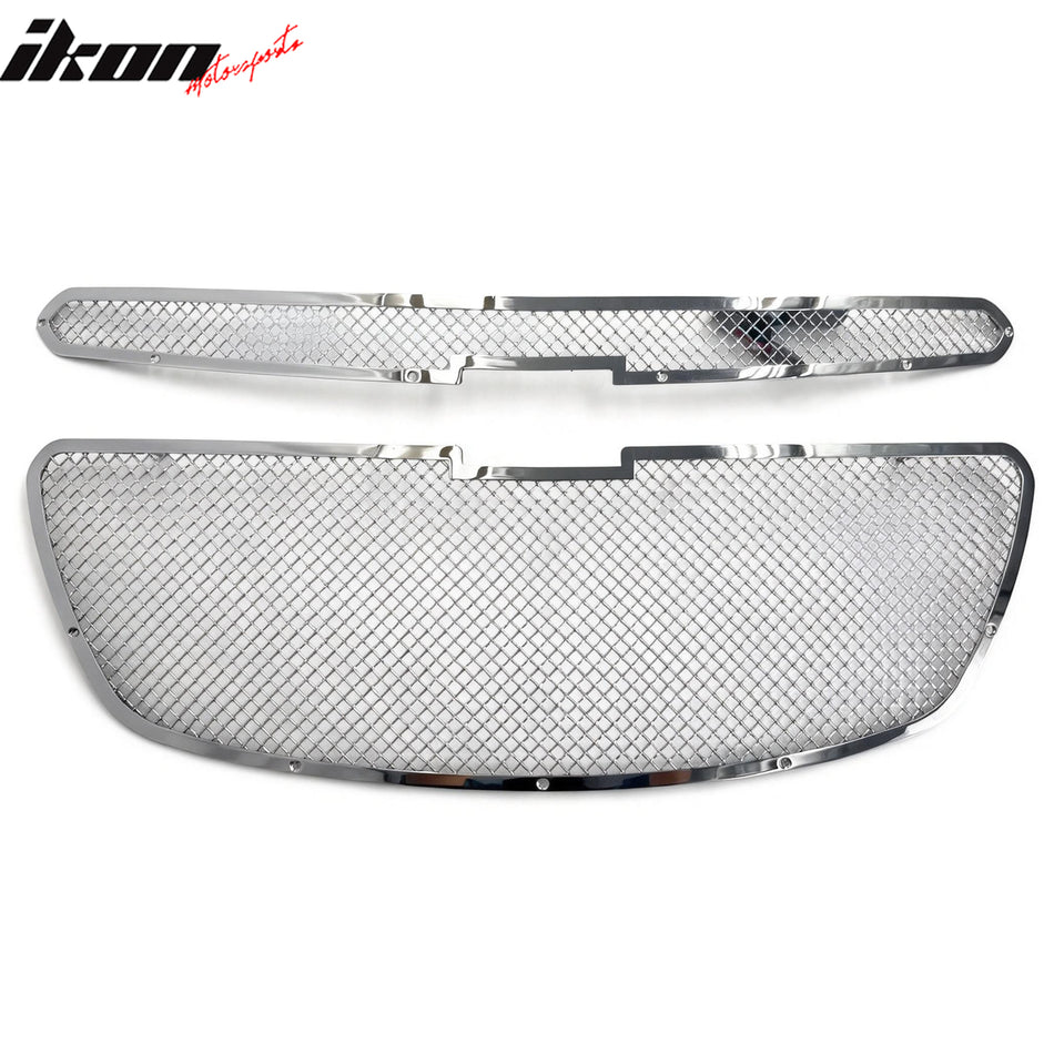 2013-2015 Chevy Spark Mesh Style Chrome Front Upper + Center Grille