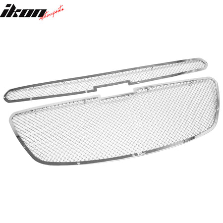 Fits 13-15 Chevrolet Spark Mesh Style Front Bumper Upper + Center Grille Chrome