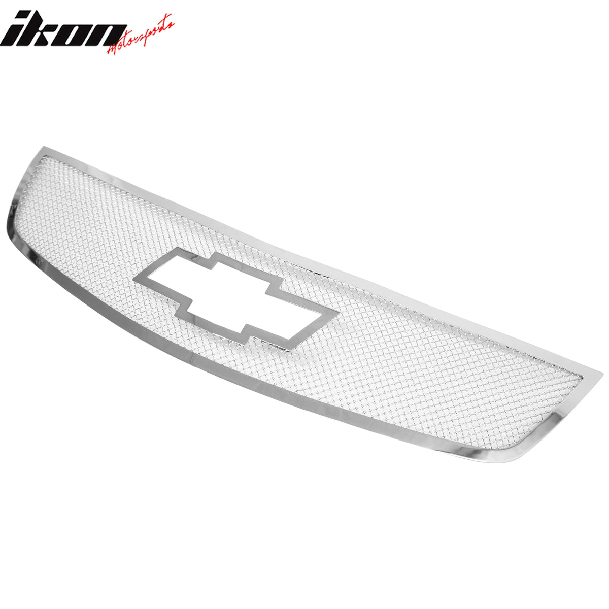 IKON MOTORSPORTS Front Upper Grille, Compatible with 2013-2017 Chevrolet Traverse, Mesh Style Chrome Stainless Steel Front Bumper Hood Grill Replacement, 1Piece