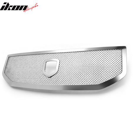 IKON MOTORSPORTS Front Upper Grille, Compatible with 2007-2013 Dodge Caliber, Chrome Replacement Front Bumper Hood Mesh Grill