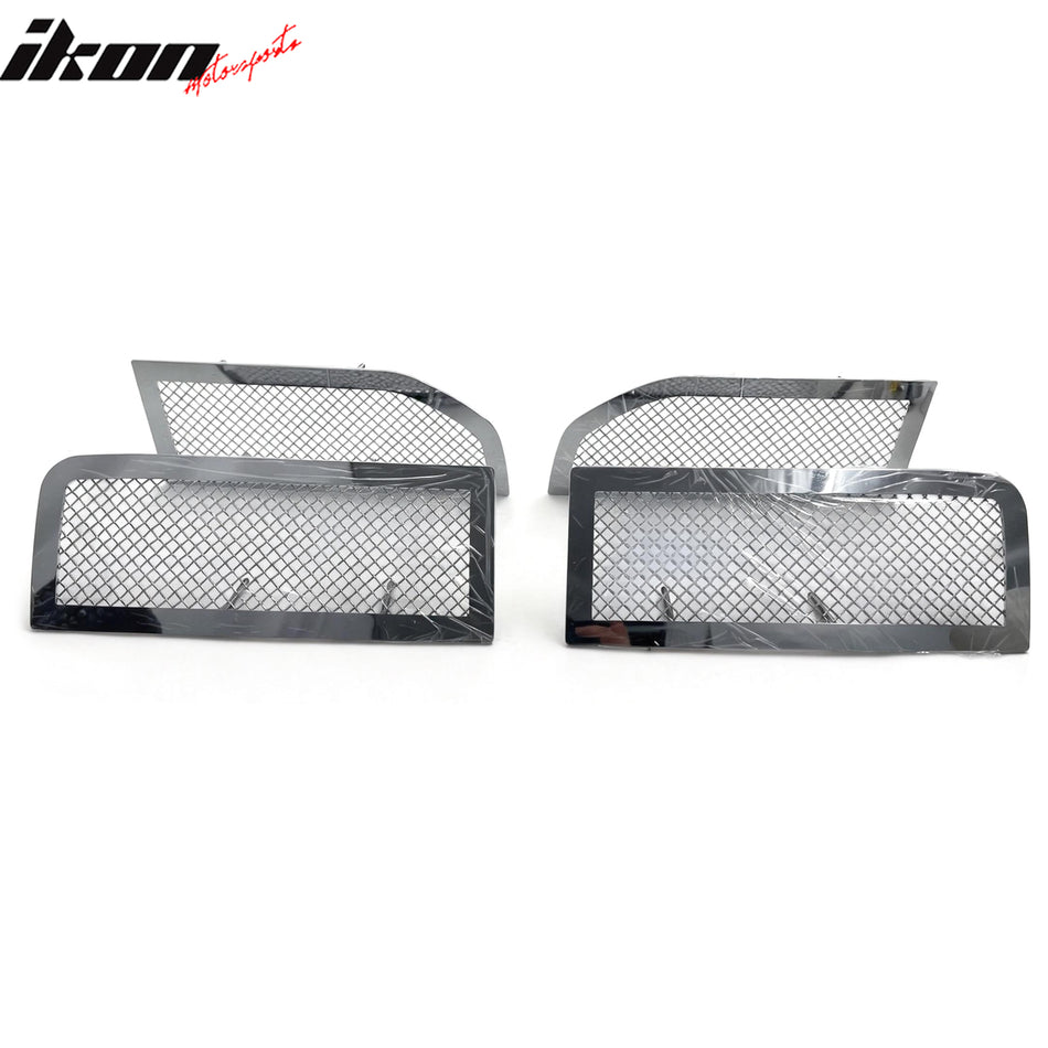 2007-2012 Dodge Nitro Chrome 4PC Front Bumper Upper Mesh Grille Insert