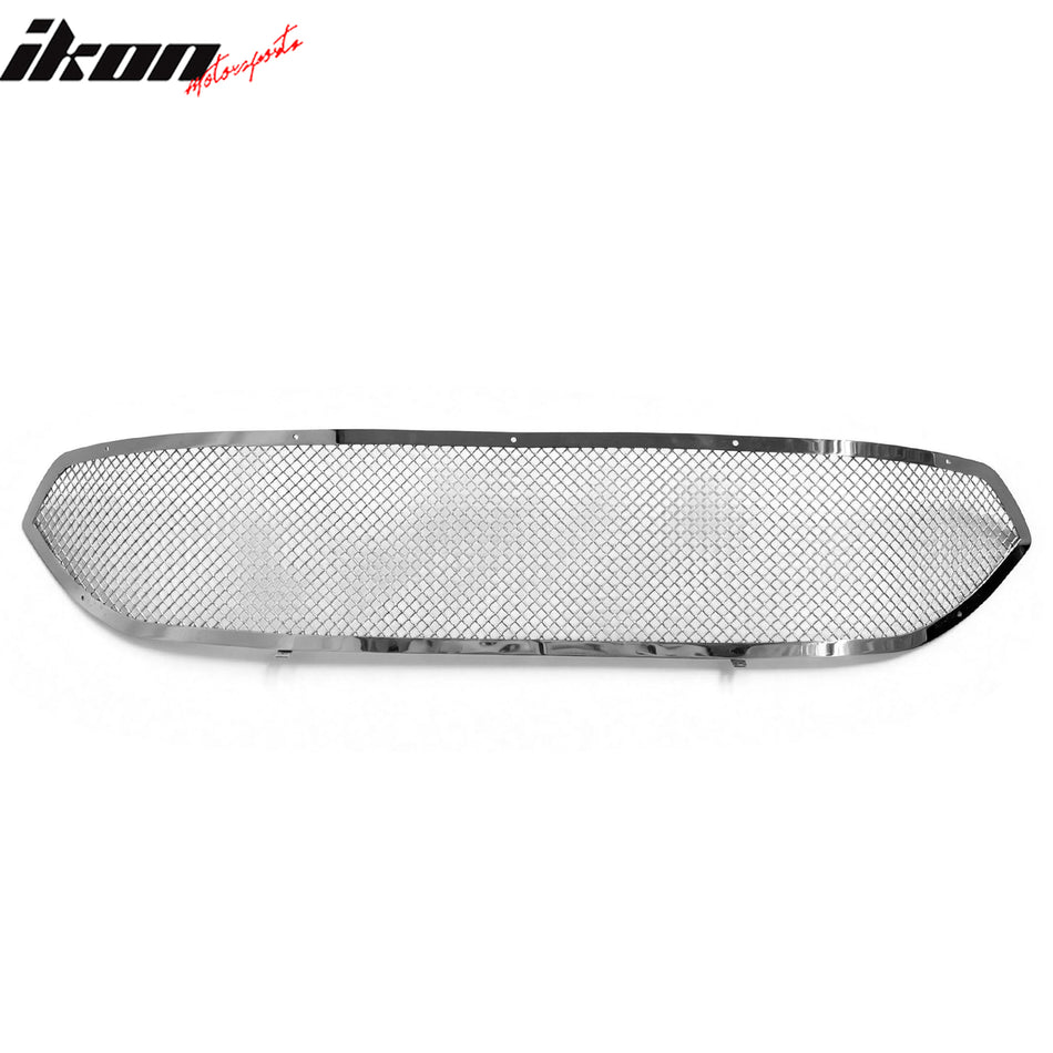 2013-2015 Ford Fusion Mesh Style Chrome Front Upper Grille Stainless Steel