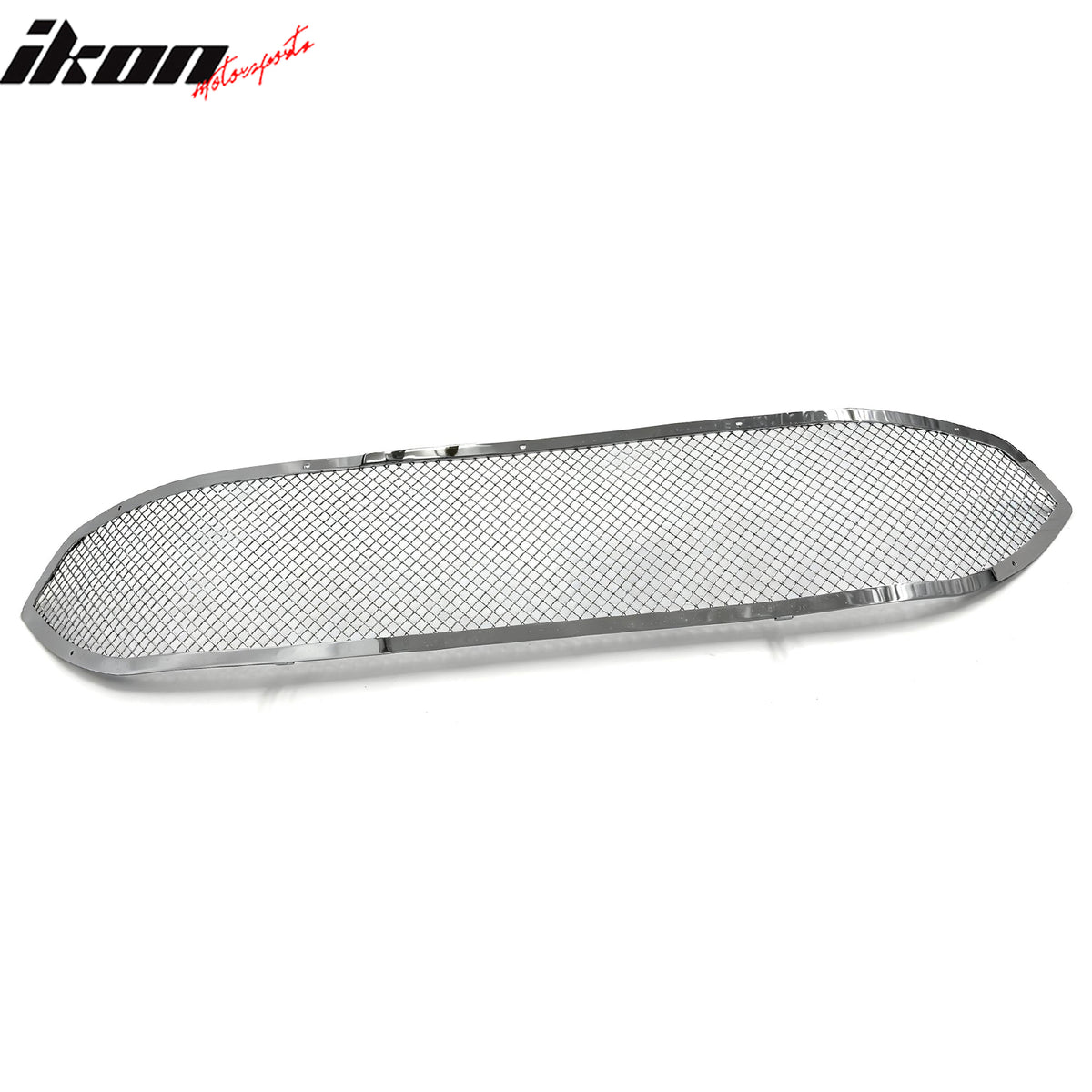 IKON MOTORSPORTS Front Upper Insert Grille, Compatible with 2013-2015 Ford Fusion, Mesh Style Chrome Stainless Steel Replacement Front Bumper Hood Grill 1PC