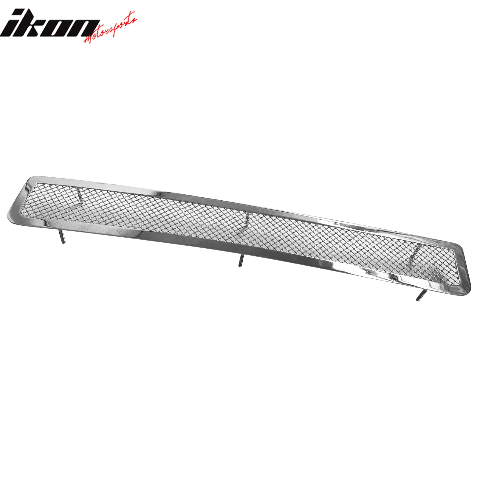 IKON MOTORSPORTS Front Lower Grille, Compatible with 2008-2010 Honda Accord Sedan 4-Door L4, Mesh Style Chrome Stainless Steel Replacement Front Bumper Hood Grill 3PCS
