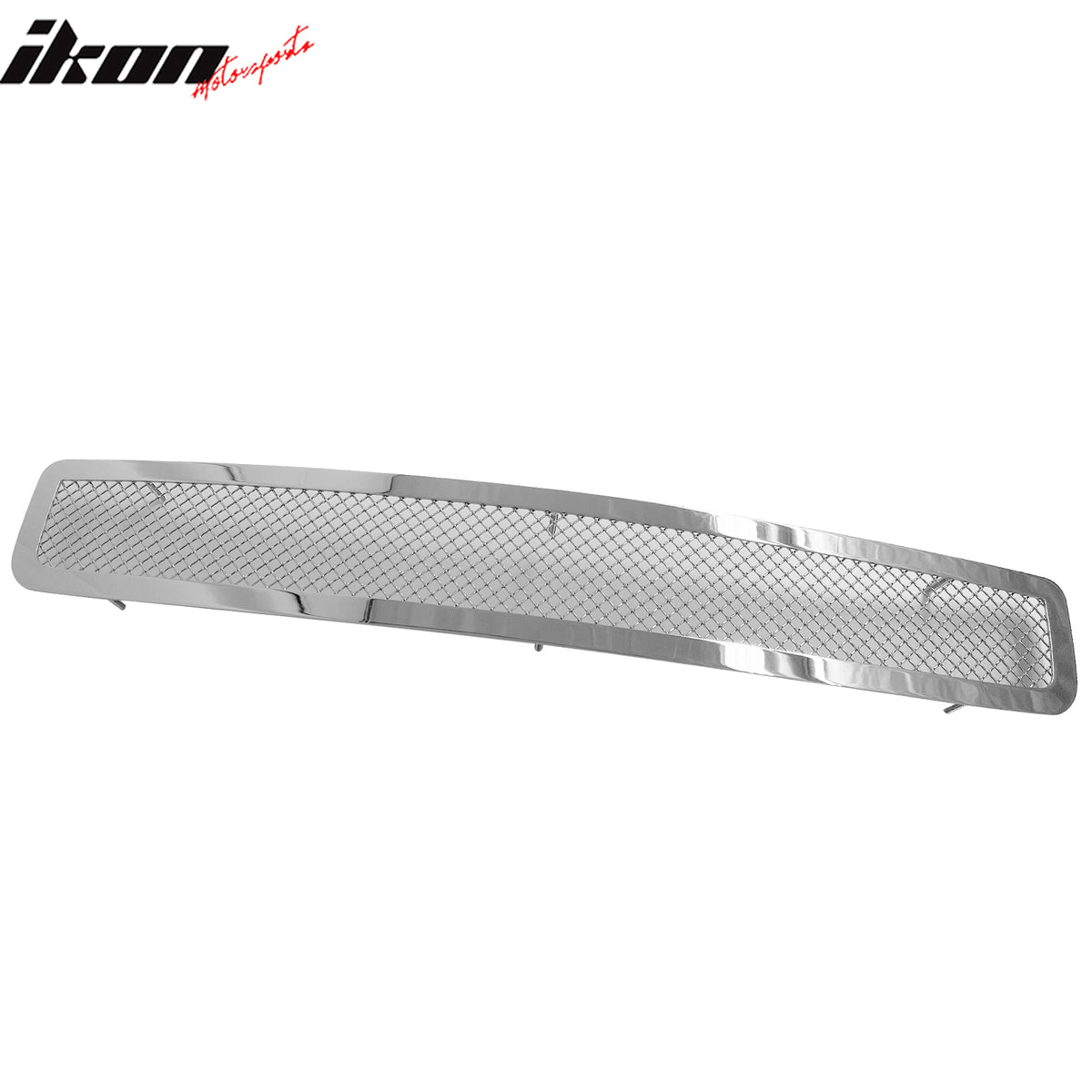 IKON MOTORSPORTS Front Lower Grille, Compatible with 2008-2010 Honda Accord 4-Door V6, Mesh Style Chrome Stainless Steel Replacement Front Bumper Hood Grill 3PCS