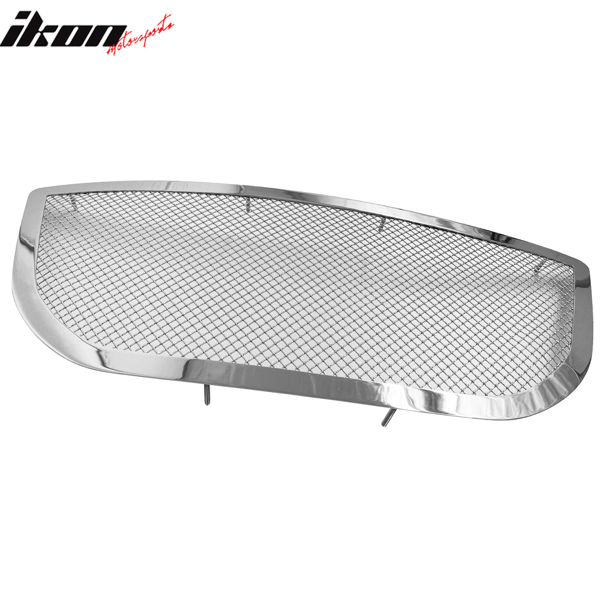 IKON MOTORSPORTS Front Upper Grille, Compatible with 2011-2013 Honda CR-Z, Mesh Style Chrome Stainless Steel Replacement Front Bumper Hood Grill 3PCS