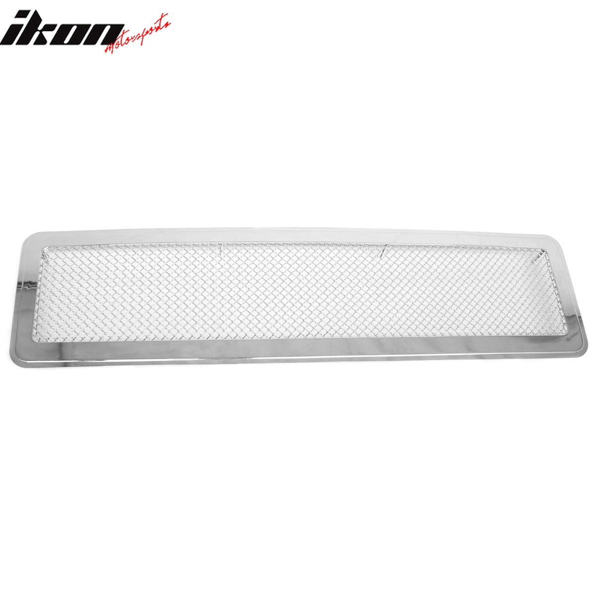 IKON MOTORSPORTS Front Upper Grille, Compatible with 2003-2009 Hummer H2, Chrome Stainless Steel Mesh Style Replacement Front Bumper Hood Grill, 1Piece