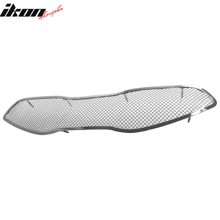 IKON MOTORSPORTS Front Upper Grille, Compatible with 2014-2016 Kia Cadenza, Chrome Stainless Steel Mesh Style Replacement Front Bumper Hood Grill, 1Piece