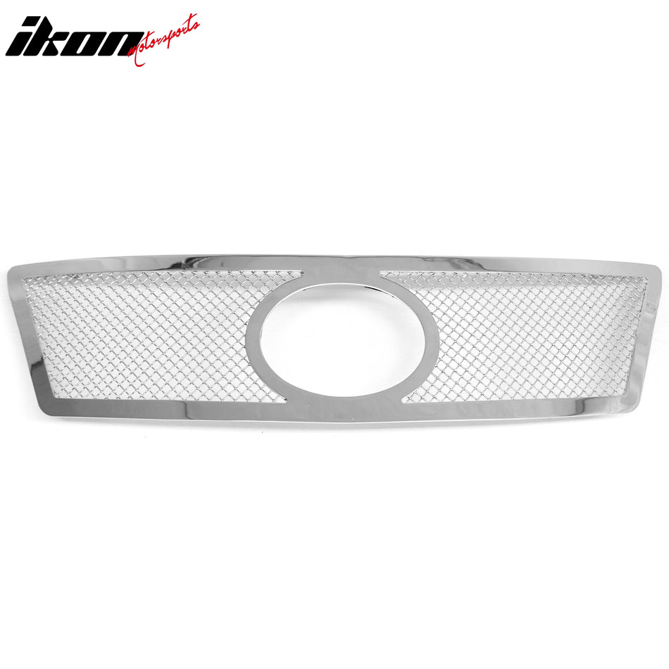 Front Bumper Upper Hood Mesh Grille Insert Assembly Replacement 2010-2012 Lexus ES350 Chrome Stainless Steel