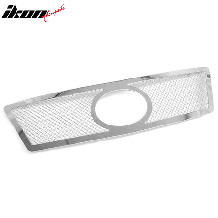 IKON MOTORSPORTS Front Upper Grille Insert, Compatible with 2010-2012 Lexus ES350, Mesh Style Stainless Steel Chrome Replacement Front Bumper Hood Grill