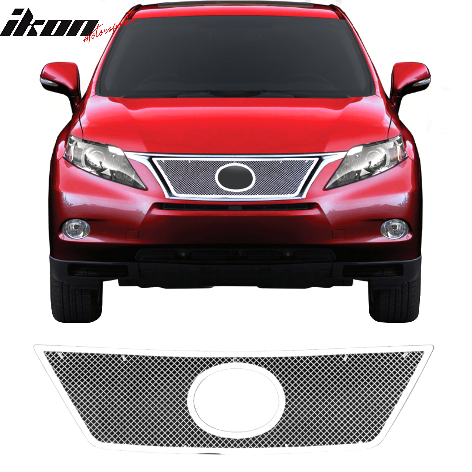 Fits 10-12 Lexus RX350 Mesh Style Chrome Front Insert Grille