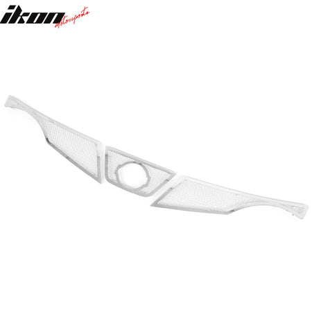 IKON MOTORSPORTS Front Upper Grille, Compatible with 2011-2014 Nissan Juke, Chrome Stainless Steel Mesh Style Replacement Front Bumper Hood Grill, 3PCS