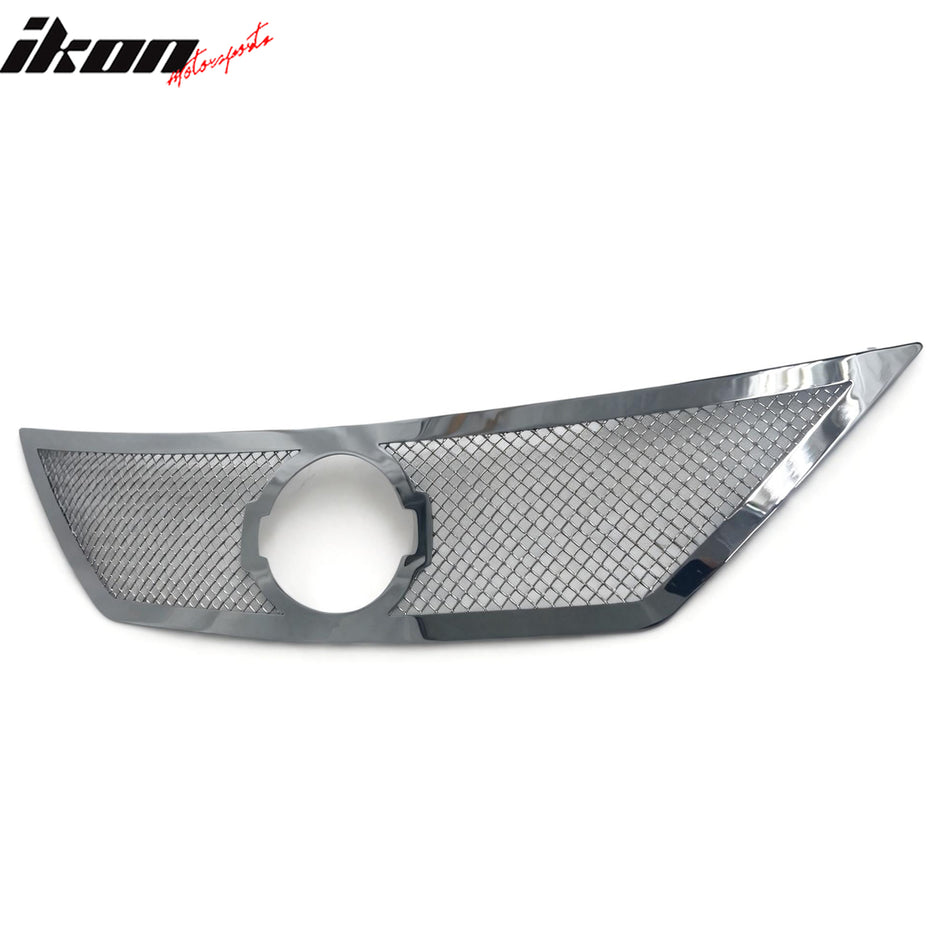 IKON MOTORSPORTS Front Upper Grille, Compatible with 2012-2014 Nissan Versa, Chrome Mesh Style Stainless Steel Woven Replacement Front Bumper Hood Mesh Grill