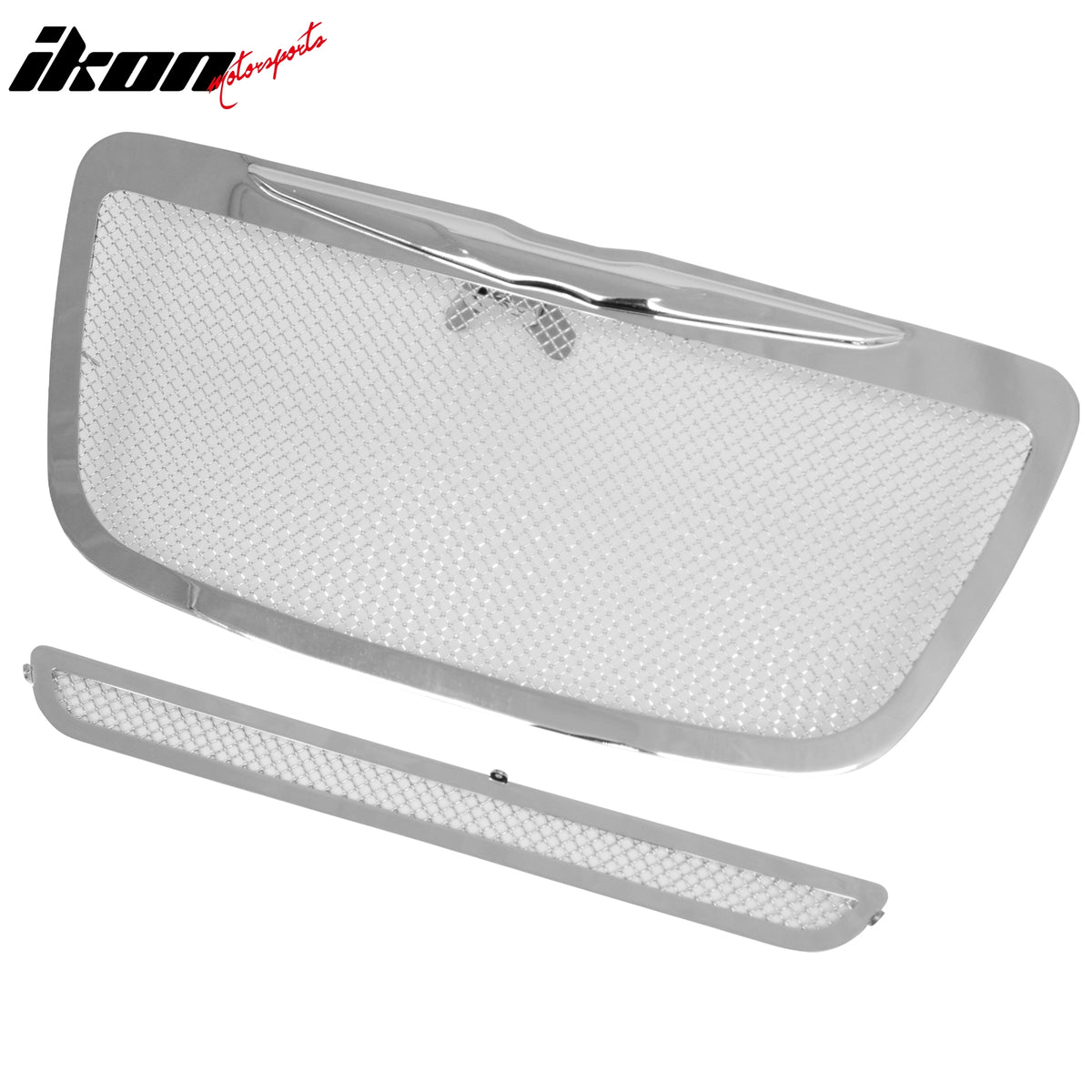 Fits 2011-2014 Chrysler 300 300C Chrome Mesh Molded Wing Style Front Grilles