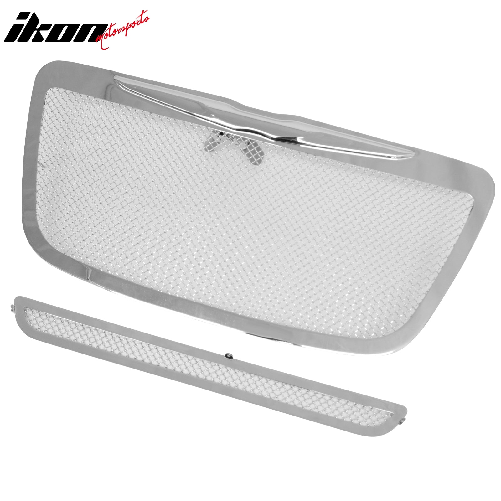 Fits 2011-2014 Chrysler 300 300C Chrome Mesh Molded Wing Style Front Grilles