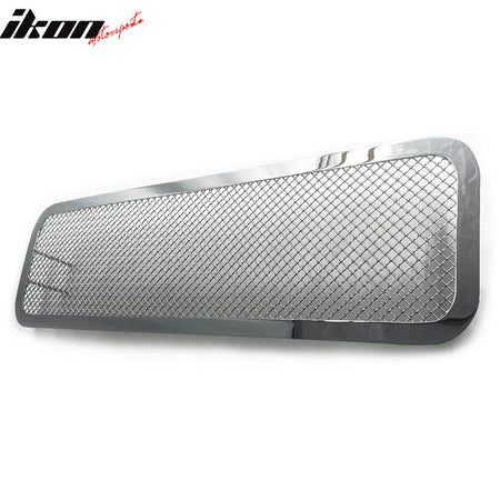 IKON MOTORSPORTS Front Lower Grille, Compatible with 2008-2015 Nissan Titan & Armada, Chrome Mesh Style Stainless Steel Replacement Front Bumper Hood Mesh Grill