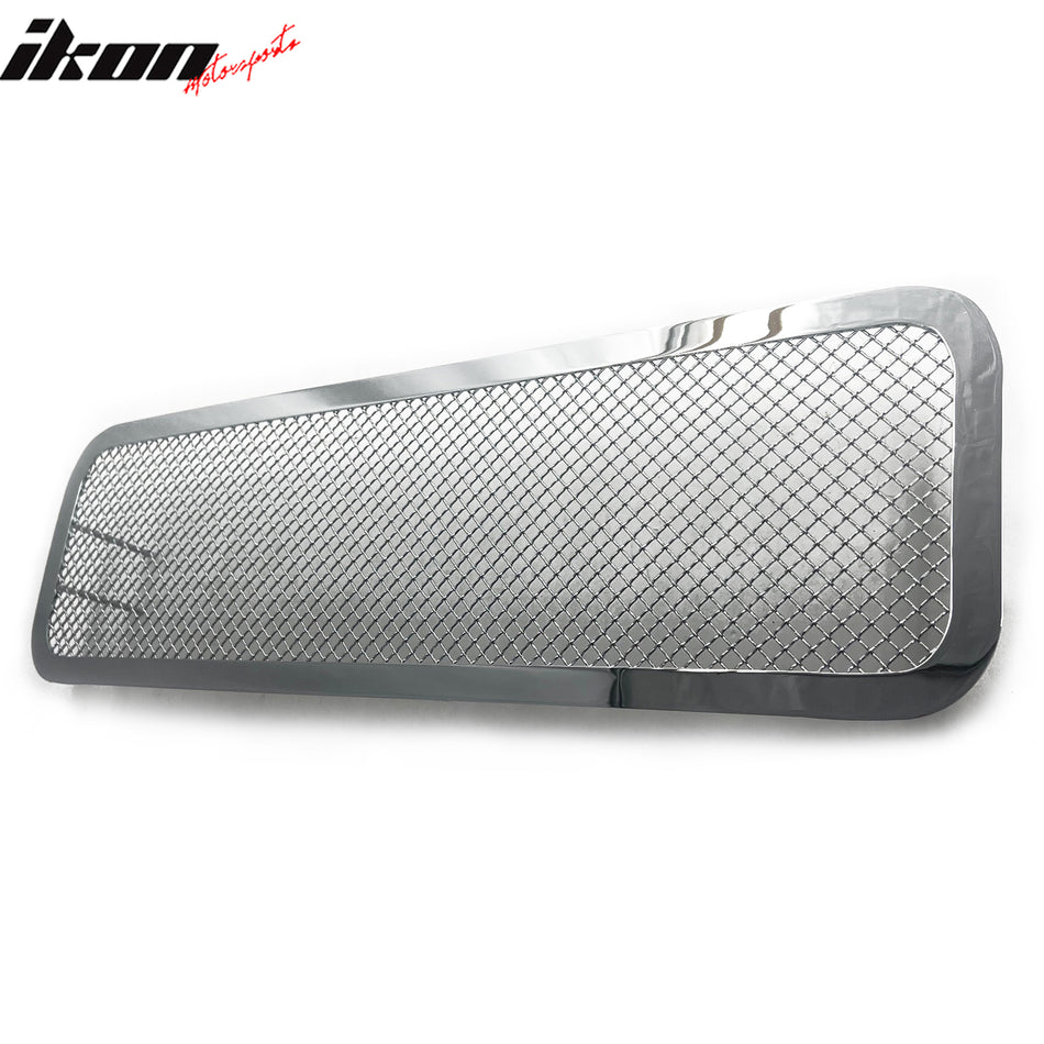IKON MOTORSPORTS Front Lower Grille, Compatible with 2008-2015 Nissan Titan & Armada, Chrome Mesh Style Stainless Steel Replacement Front Bumper Hood Mesh Grill