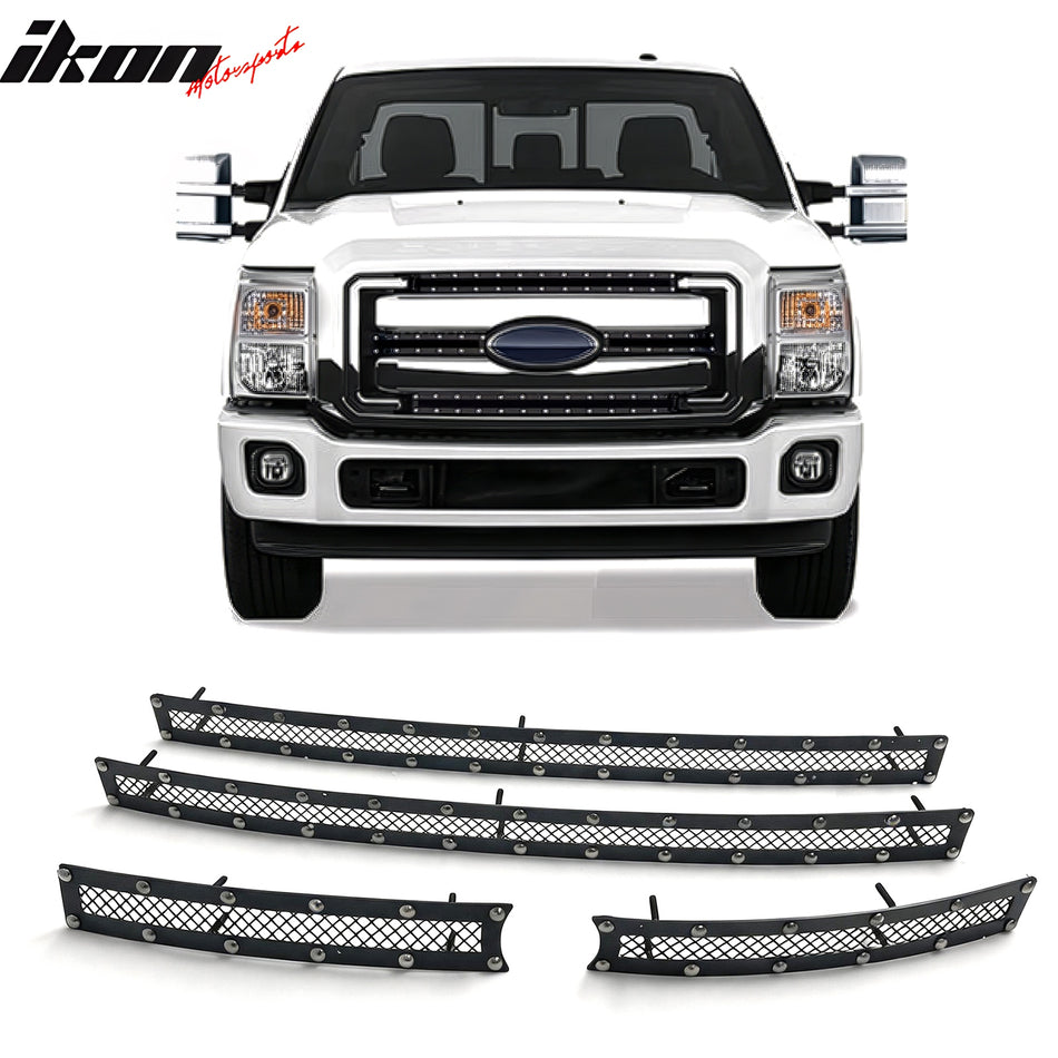 2011-2013 Ford F250 Super Duty Mesh Style Bumper Upper Grille Inserts