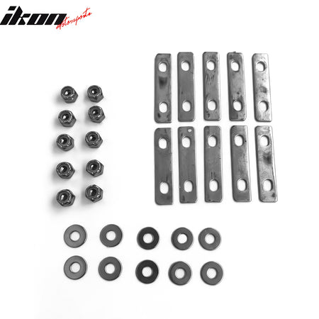 Fits 11-13 Ford F250 Super Duty Mesh Upper Grille Inserts Black w/ Chrome Rivets