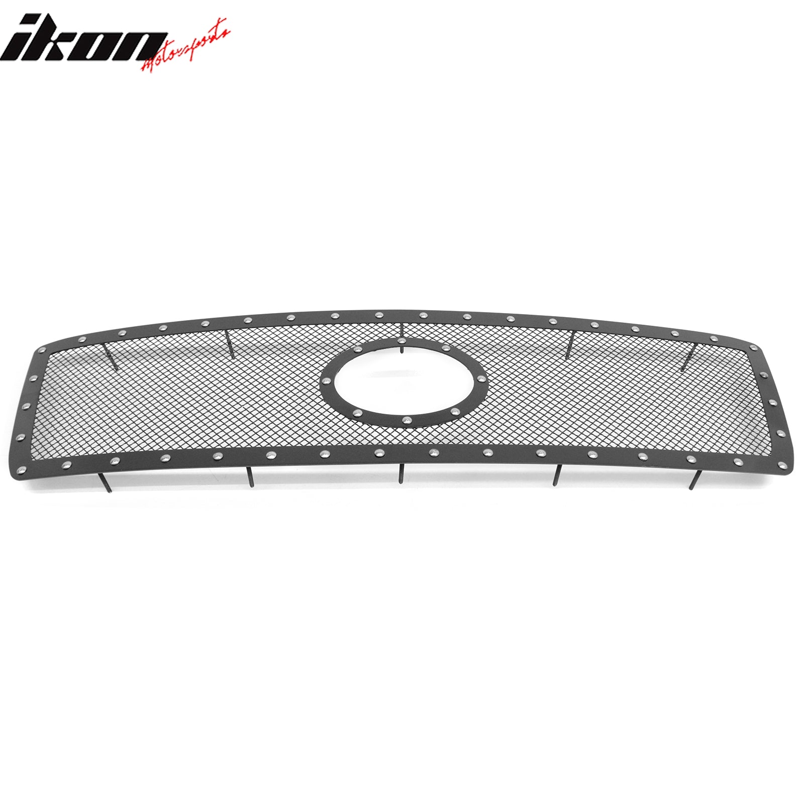 Fits 10-13 Toyota Tundra Mesh Front Grille Black + Chrome Rivets Stainless Steel