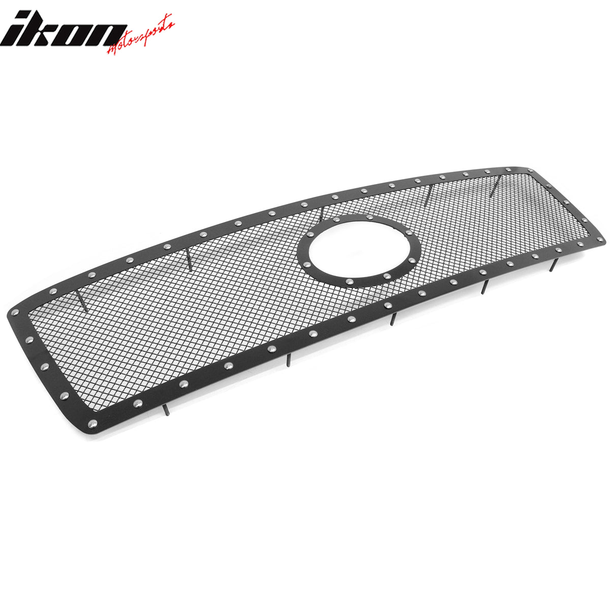 Fits 10-13 Toyota Tundra Mesh Front Grille Black + Chrome Rivets Stainless Steel