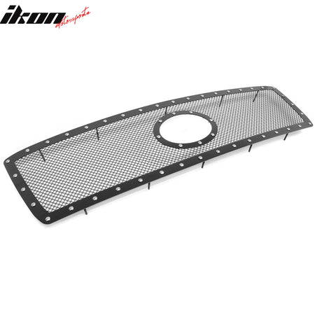 Fits 10-13 Toyota Tundra Mesh Front Grille Black + Chrome Rivets Stainless Steel