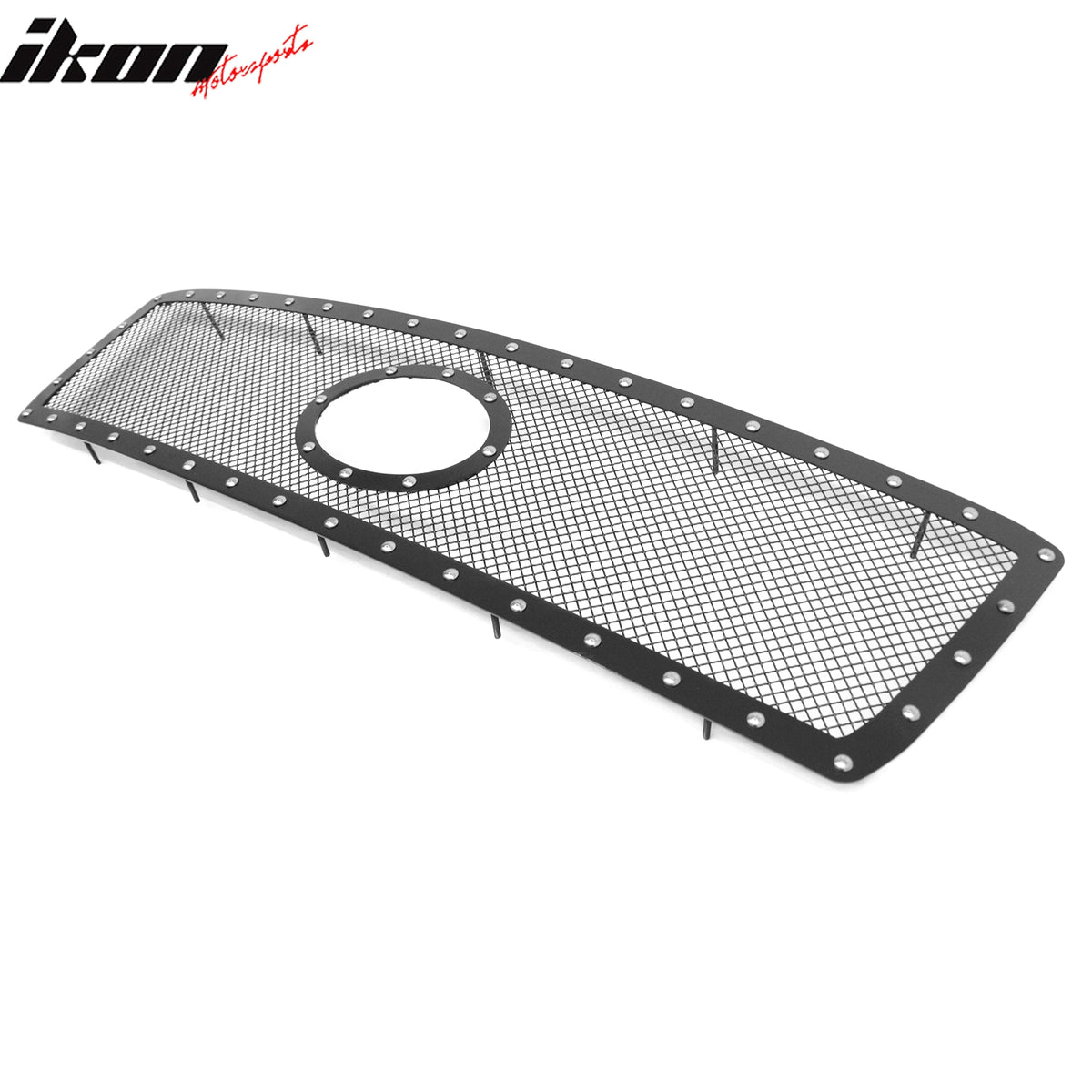 Fits 10-13 Toyota Tundra Mesh Front Grille Black + Chrome Rivets Stainless Steel