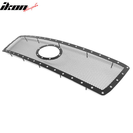 Fits 10-13 Toyota Tundra Mesh Front Grille Black + Chrome Rivets Stainless Steel