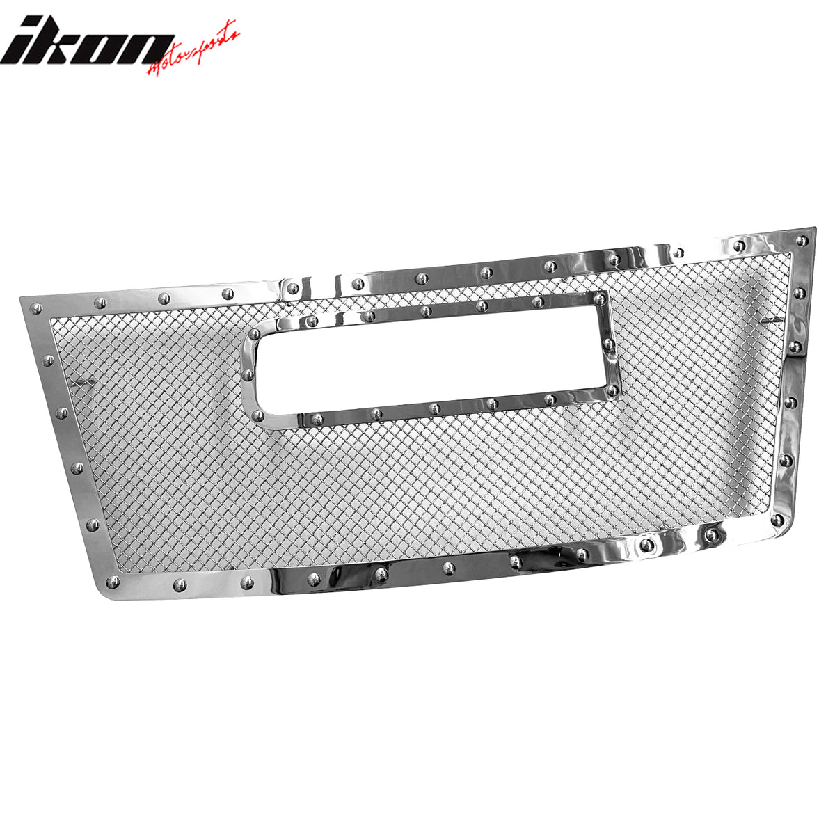 IKON MOTORSPORTS Front Upper Insert Grille, Compatible with 2010-2015 GMC Terrain, Mesh Style Chrome Stainless Steel Replacement Front Bumper Hood Grill 1PC