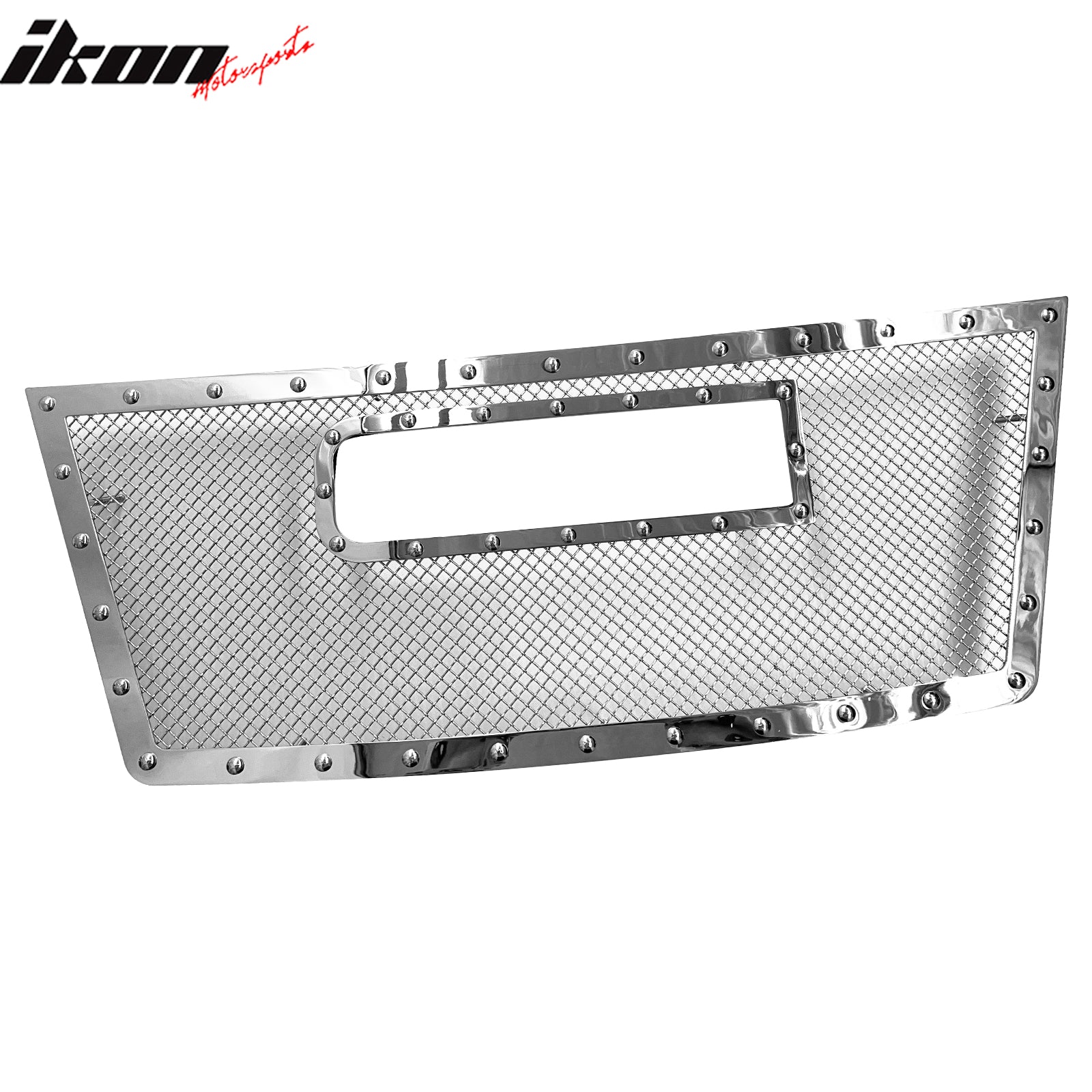IKON MOTORSPORTS Front Upper Insert Grille, Compatible with 2010-2015 GMC Terrain, Mesh Style Chrome Stainless Steel Replacement Front Bumper Hood Grill 1PC
