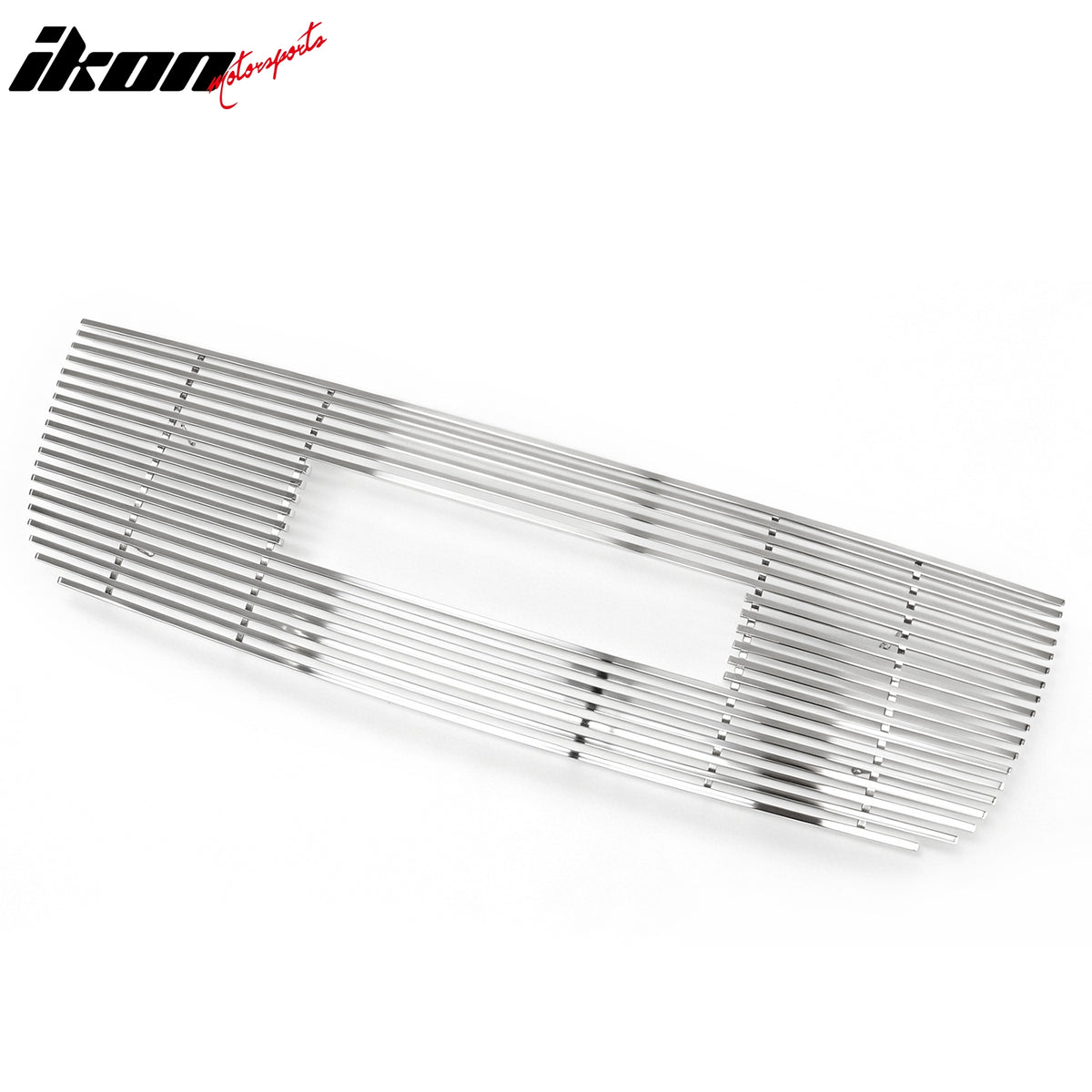 IKON MOTORSPORTS Front Upper Insert Grille, Compatible with 2002-2009 GMC Envoy, Billet Style Chrome Replacement Front Bumper Hood Grill 1PC