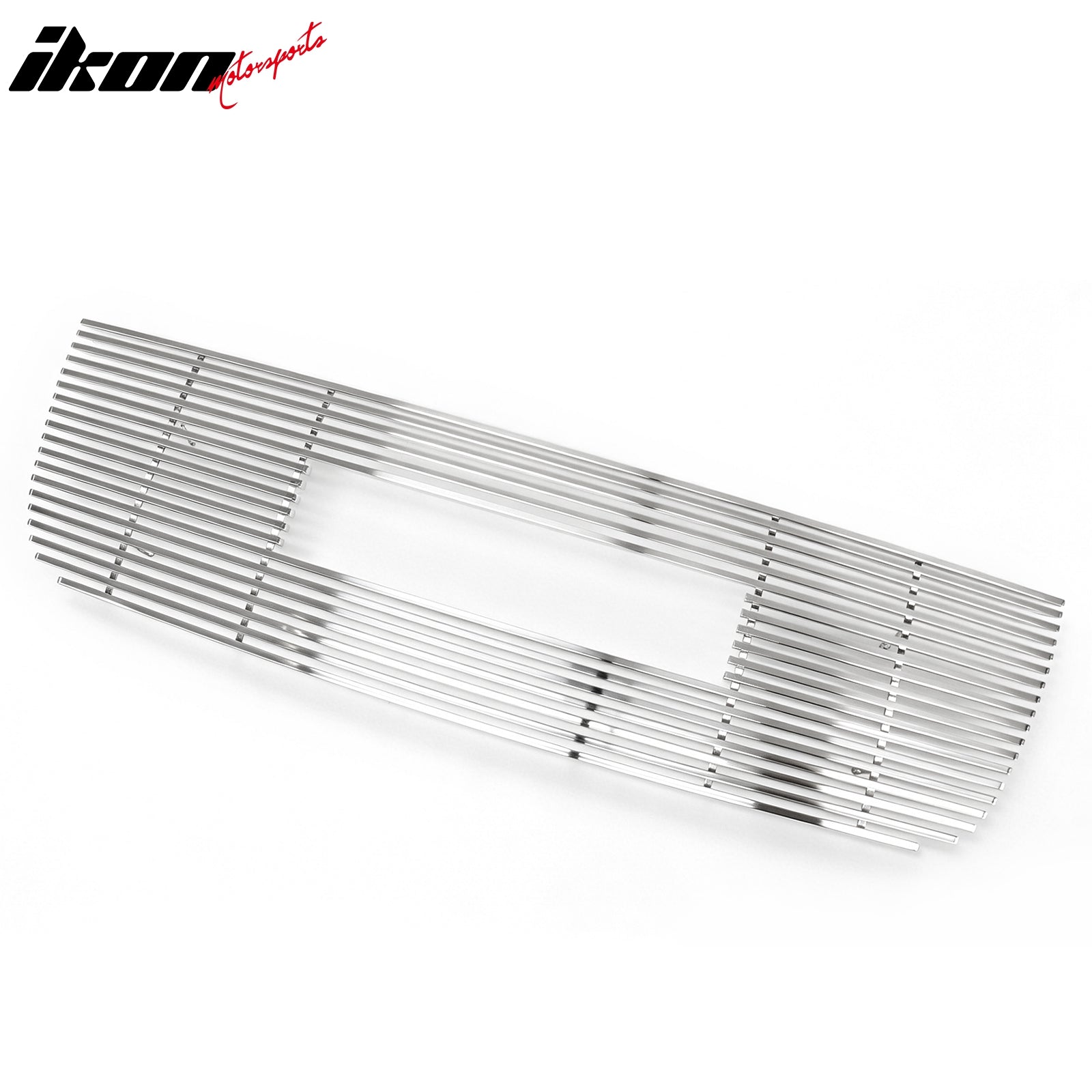 IKON MOTORSPORTS Front Upper Insert Grille, Compatible with 2002-2009 GMC Envoy, Billet Style Chrome Replacement Front Bumper Hood Grill 1PC