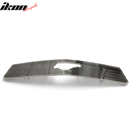 IKON MOTORSPORTS Front Upper Insert Grille, Compatible with 2005-2009 Ford Mustang, Chrome Replacement Front Bumper Hood Grill 1PC