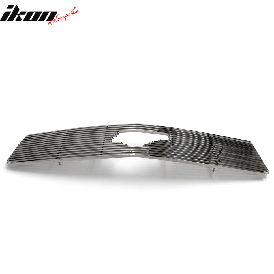 IKON MOTORSPORTS Front Upper Insert Grille, Compatible with 2005-2009 Ford Mustang, Chrome Replacement Front Bumper Hood Grill 1PC