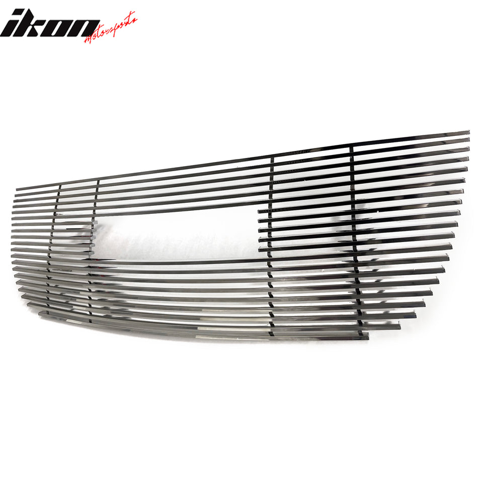 IKON MOTORSPORTS Front Upper Grille Insert, Compatible with Fits 2007-2014 GMC Yukon, Chrome Replacement Front Bumper Hood Billet Grill Grille Assembly