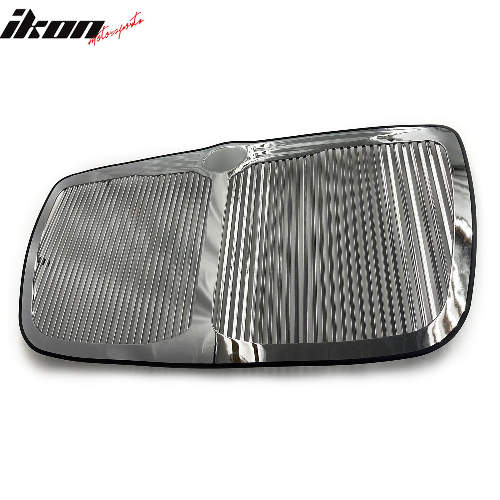 IKON MOTORSPORTS Front Upper Grille, Compatible with 2005-2010 Chrysler 300 300C, Chrome Ment Style with Big Bar Replacement Front Bumper Hood Billet Grill