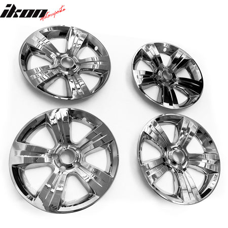 IKON MOTORSPORTS 17 inch Wheel Cover Hubcaps, Compatible with 2011-2017 Jeep Compass/Patriot, Chrome Plastic Car Hub Caps Replacement Wheel Skin Rim Covers, 4 Pack