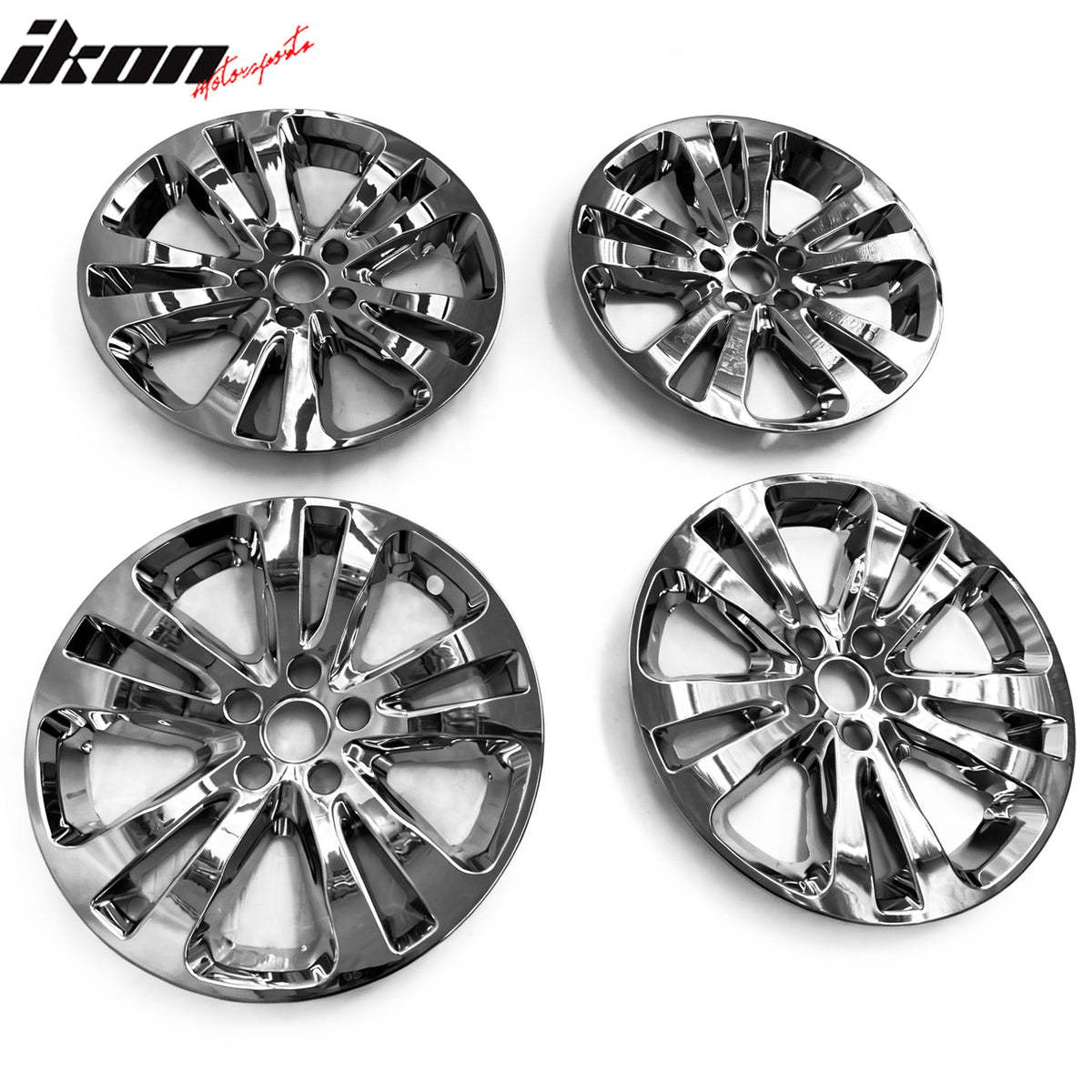 IKON MOTORSPORTS 17 inch Wheel Cover Hubcaps, Compatible with 2015-2017 Chrysler 200, Chrome Plastic Car Hub Caps Replacement Wheel Skin Rim Covers, 4 Pack