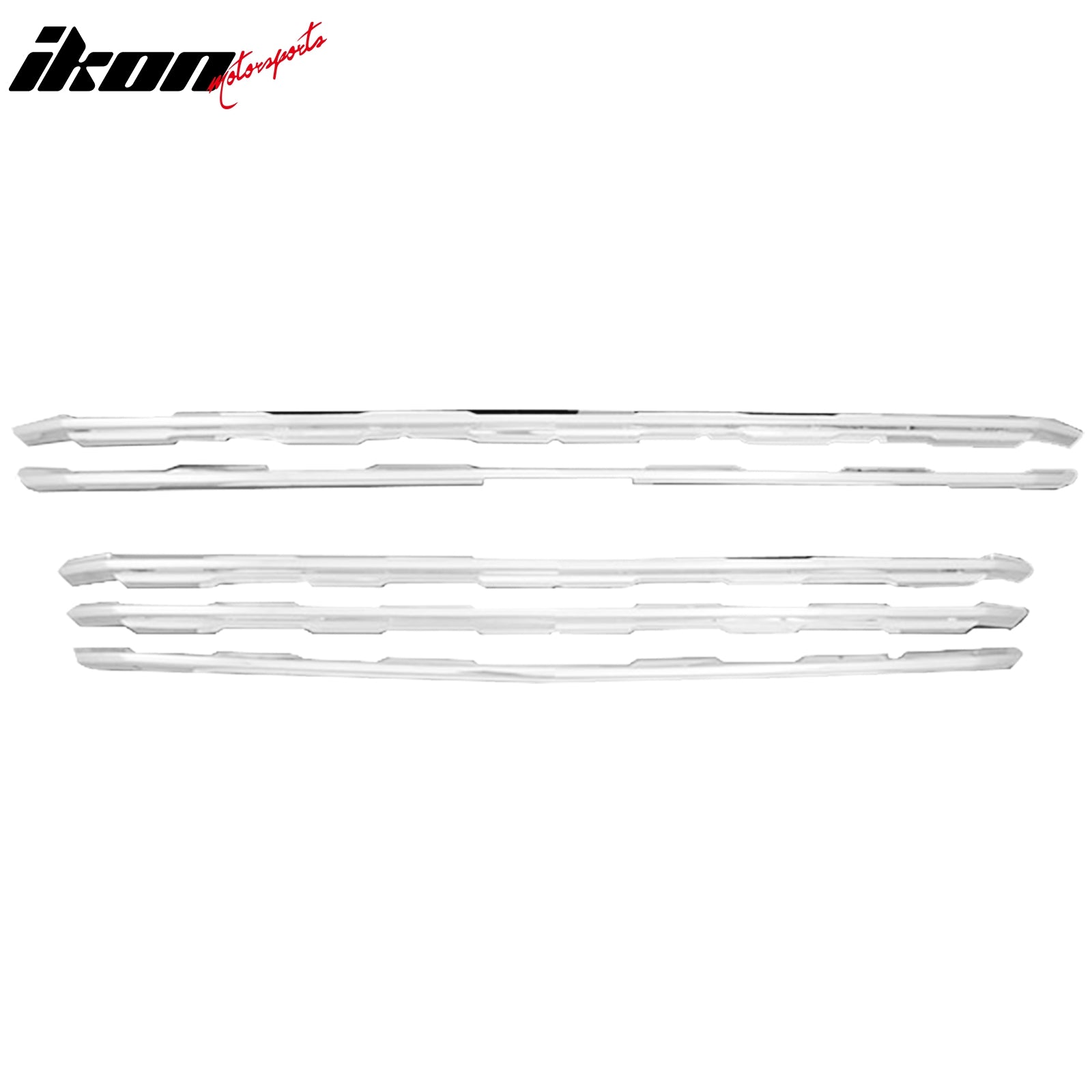 IKON MOTORSPORTS, Front Bumepr Grille Compatible With 2015-2020 Chevrolet Colorado, ABS Plastic Chrome Front Bumper Upper Hood Grille Insert Assembly Replacement Set of 5PCS