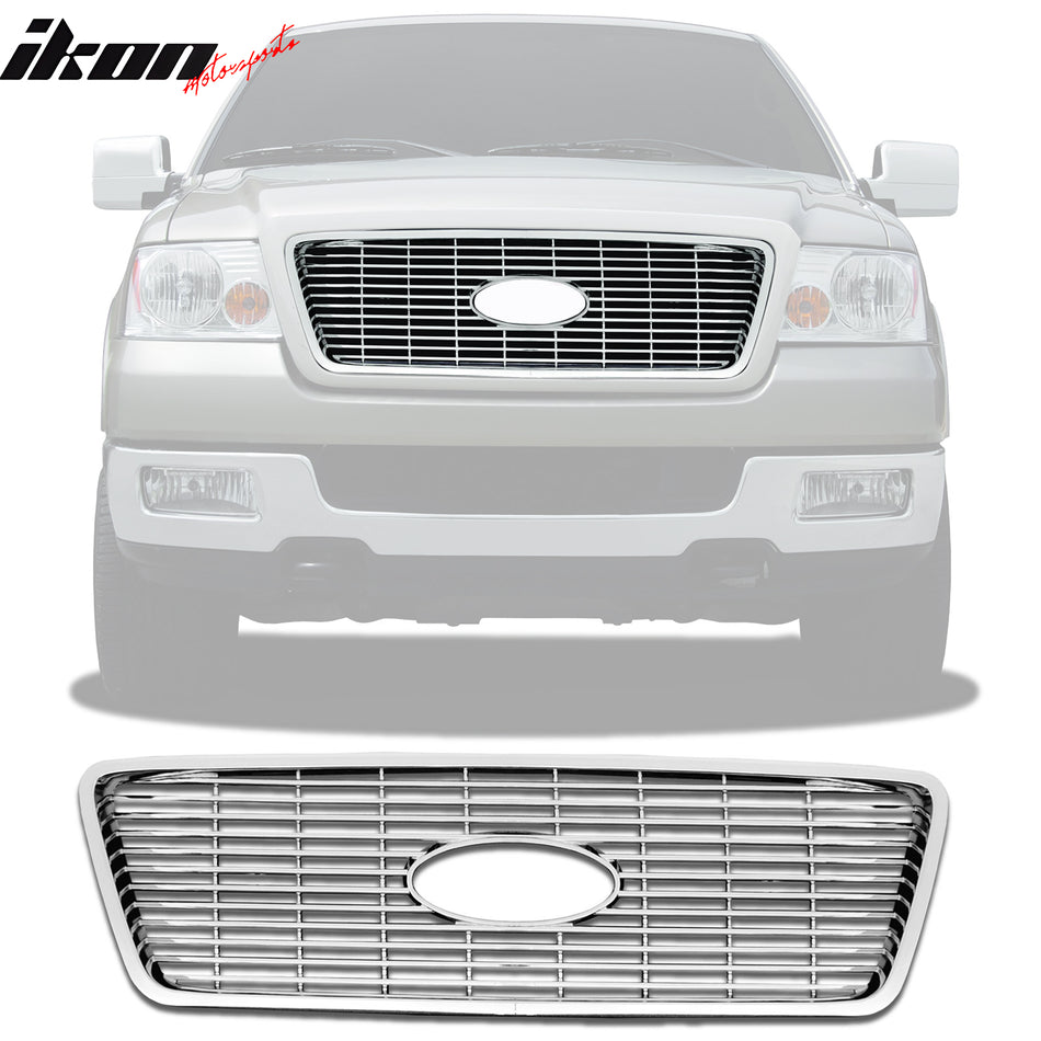 2004-2008 Ford F-150 Chrome Front Bumper Hood Upper Insert Grille ABS