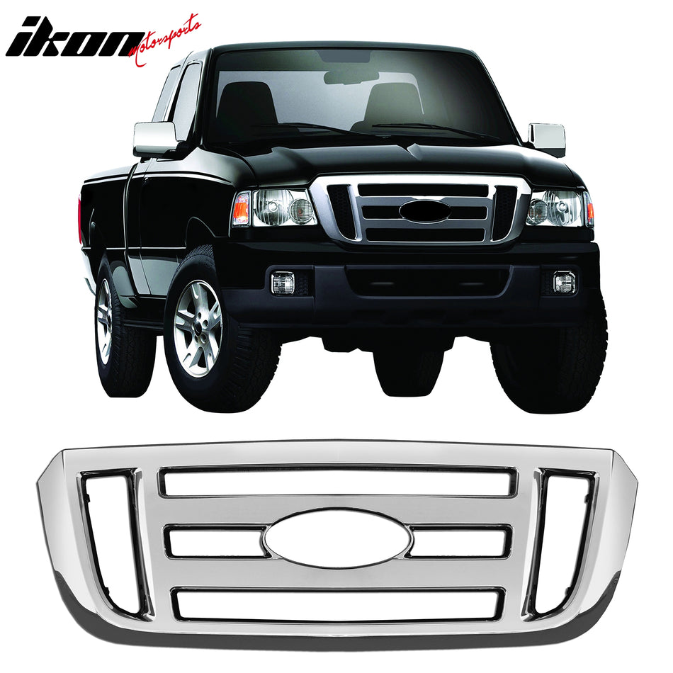 2006-2011 Ford Ranger XL/FX4 Chrome Front Bumper Insert Grille ABS