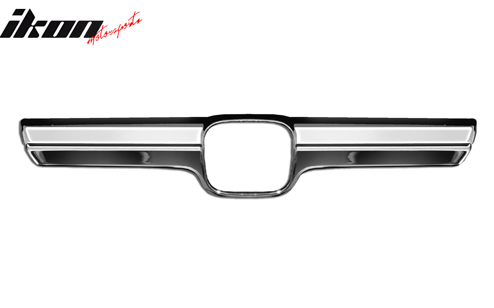 IKON MOTORSPORTS, Front Bumepr Grille Compatible With 2007-2009 Honda CR-V LX, ABS Plastic Chrome Front Bumper Upper Hood Grille Insert Assembly Replacement
