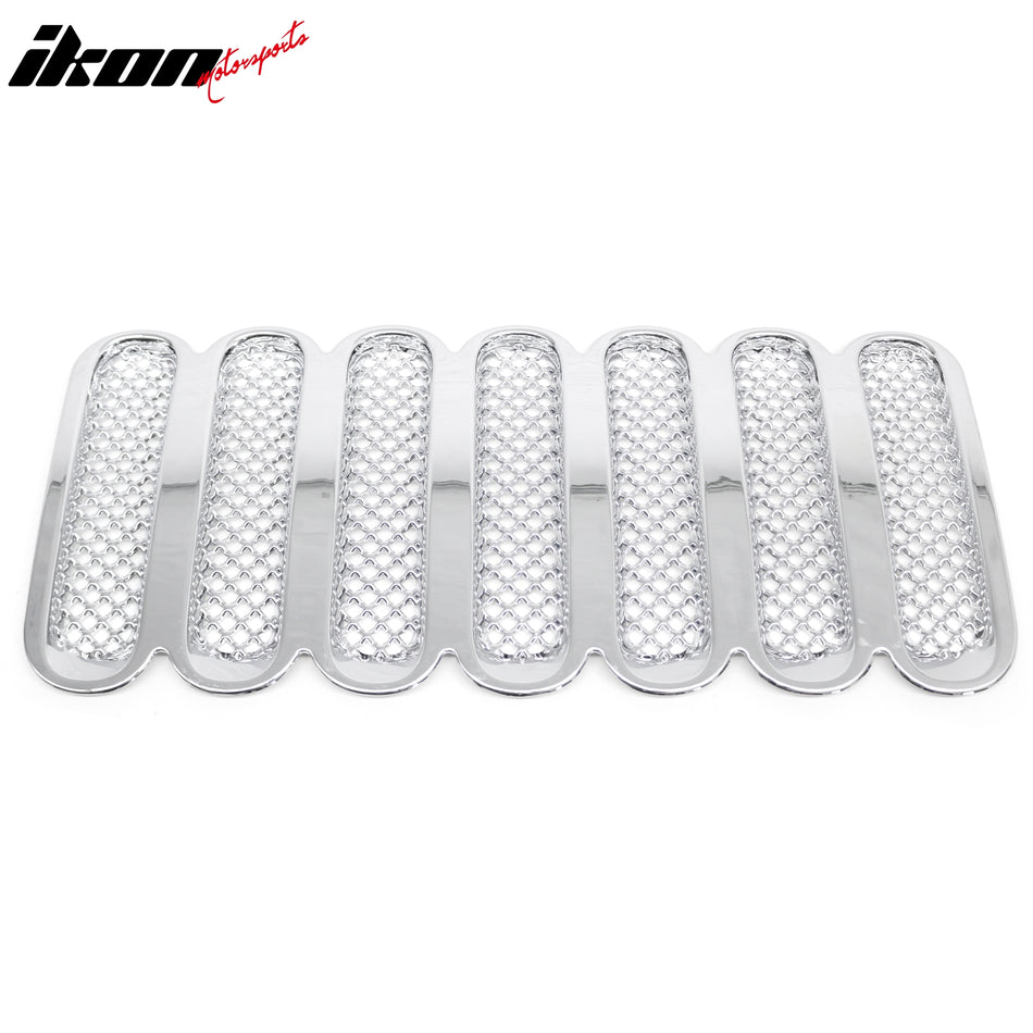 2007-2017 Jeep Wrangler & 18 Wrangler JK Front Grille Chrome ABS Mesh Style